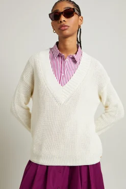 Maglia in filato di cotone - Latte