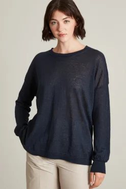 Maglia in filato di puro lino - Blu Notte