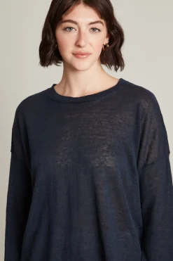Maglia in filato di puro lino - Blu Notte