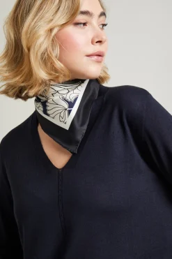 Maglia in filato di viscosa e seta - Blu