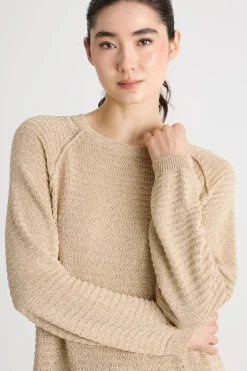 Maglia in filato laminato - Cammello