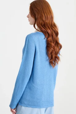 Maglia in filato leggero - Azzurro
