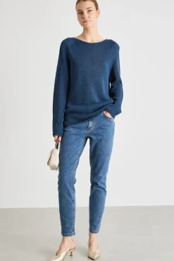 Maglia in filato leggero - Blu