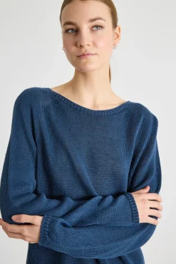 Maglia in filato leggero - Blu