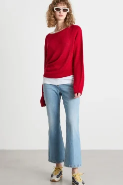 Maglia in filato leggero - Rosso