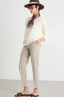 Maglia in filato rasato - Bianco