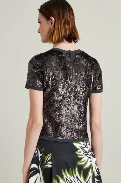 Maglia in lana con paillettes - Antracite