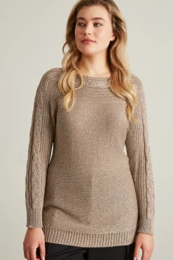 Maglia in lurex - Beige