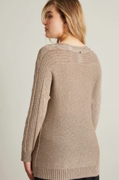 Maglia in lurex - Beige