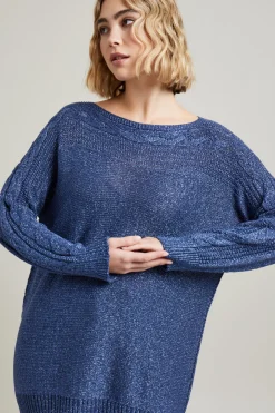 Maglia in lurex - Blu