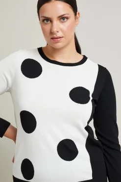 Maglia in viscosa - Bianco Nero