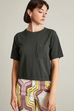 Maglia in viscosa con taschino - Verde