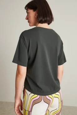 Maglia in viscosa con taschino - Verde