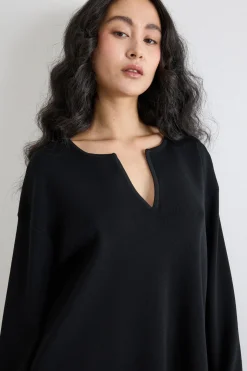 Maglia in viscosa crepe - Nero