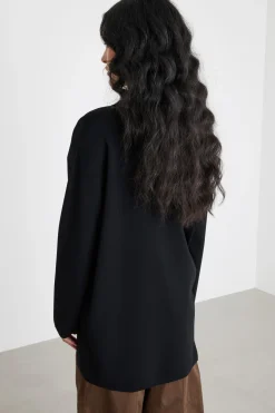 Maglia in viscosa crepe - Nero