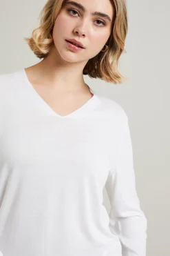 Maglia in viscosa crépe - Bianco