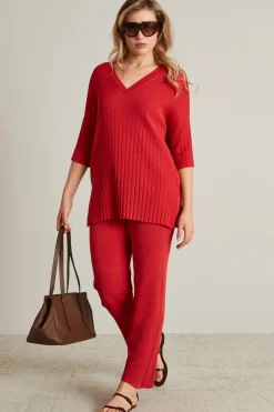 Maglia in viscosa crépe - Rosso