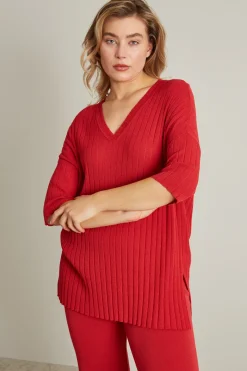Maglia in viscosa crépe - Rosso