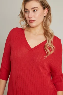 Maglia in viscosa crépe - Rosso
