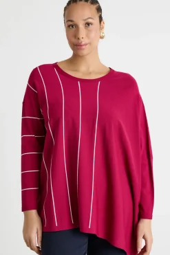 Maglia in viscosa stretch - Bordeaux