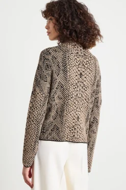 Maglia jacquard con collo alto - Animalier