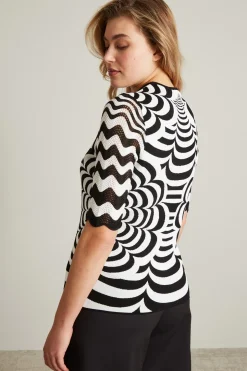 Maglia jacquard - Nero Bianco