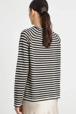 Maglia leggera con taschino - Avorio Nero