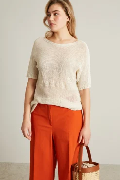 Maglia lurex - Beige Chiaro
