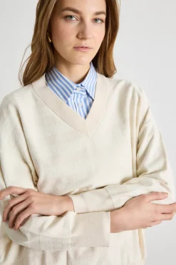 Maglia morbida bouclé - Bianco