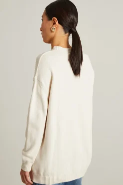 Maglia morbida con intarsio - Beige