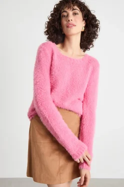 Maglia morbida effetto furry - Rosa