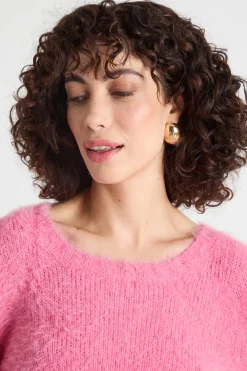 Maglia morbida effetto furry - Rosa