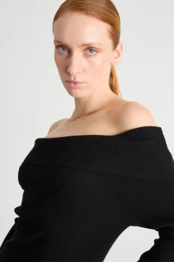 Maglia off shoulder - Nero