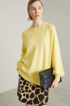 Maglia over in viscosa - Giallo Sole