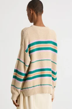 Maglia oversize con fantasia - Beige