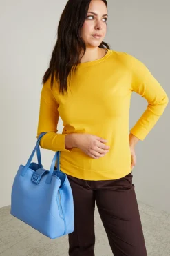 Maglia regolare in viscosa - Giallo