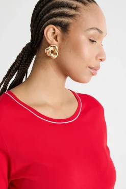 Maglia semi-aderente a manica corta - Rosso