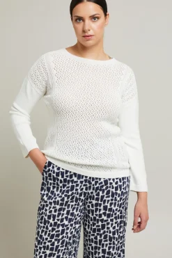 Maglia traforata in cotone - Bianco