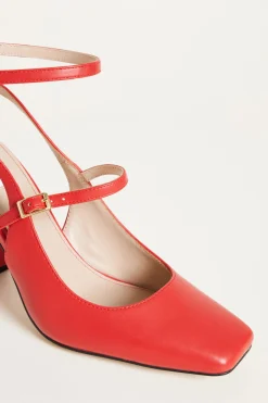 Mary Jane con doppio cinturino - Rosso