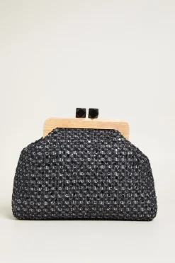 Maxi clutch bouclè - Nero Beige