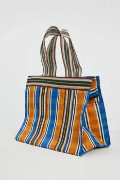 Maxi shopper in rete - Arancio Blu Marrone