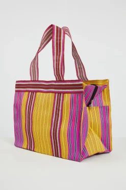 Maxi shopper in rete - Fucsia Giallo Rosso