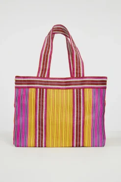Maxi shopper in rete - Fucsia Giallo Rosso