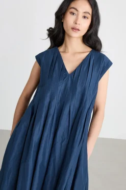 Maxi abito a pieghe - Blu