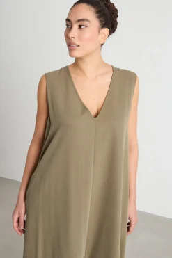 Maxi abito con tasche - Verde