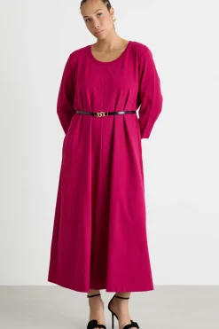 Maxi abito in jersey con tasche - Rosa