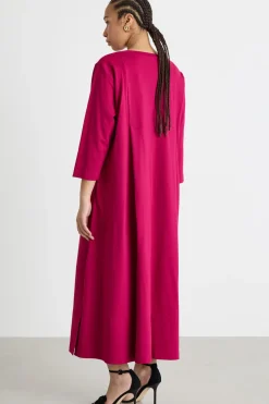 Maxi abito in jersey con tasche - Rosa