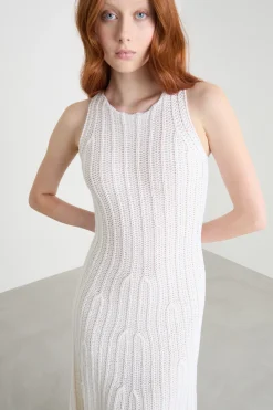 Maxi abito in maglia - Bianco