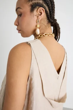 Maxi abito in tela - Beige