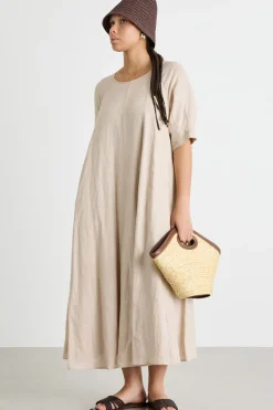Maxi abito in tela - Beige